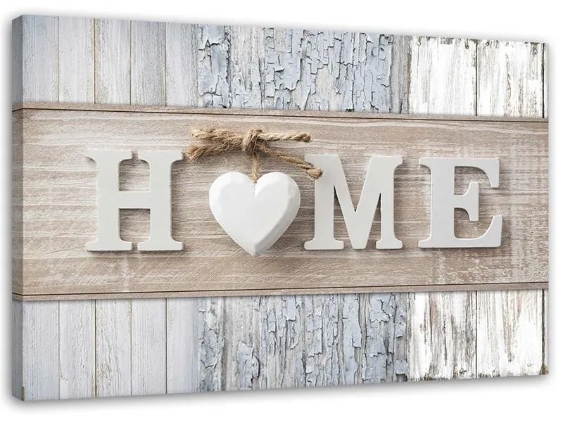Gario Vászonkép A Home felirat különbözo fafajták hátterében Méret: 90 x 60 cm