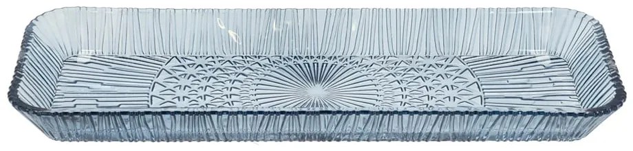 Kék üveg szervírozó tányér 14x38 cm Kusintha – Bitz