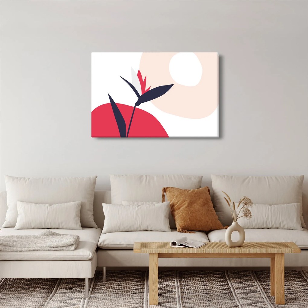 Kép - Rózsaszín virágos absztrakció N⁰1 (90x60 cm)