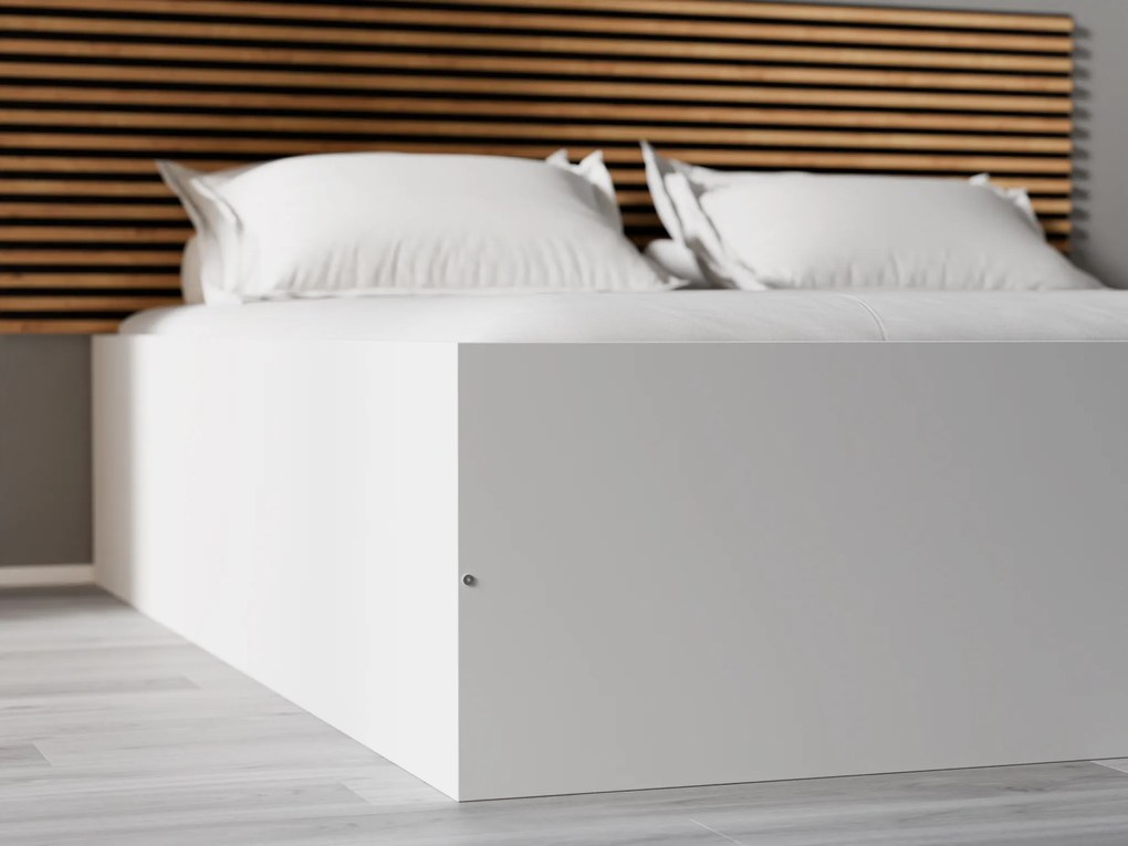 BELLA ágy 140 x 200 cm, fehér Matrac: Somnia matrac 18 cm, Ágyrács: Ágyrács nélkül