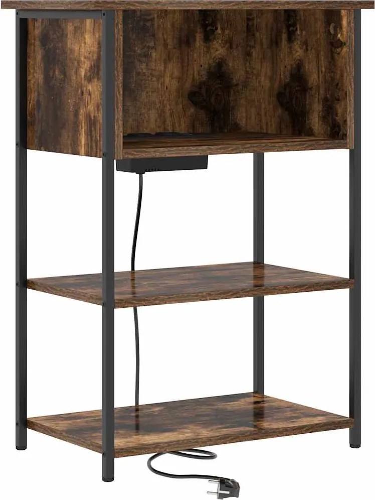 vidaXL Éjjeliszekrény Füstölt tölgy 55 x 31 x 76 cm Faanyag