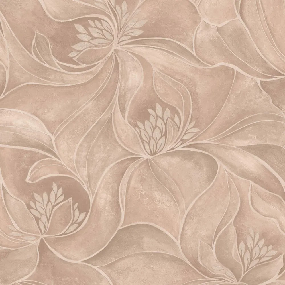 Zambaiti Parati Casa Chic Fiori ezüst-púder virágos texturált vlies tapéta – Z20130
