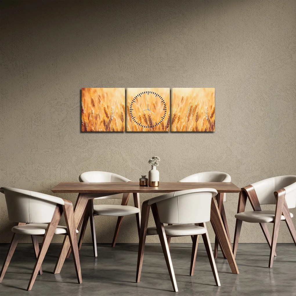Kép - mező gabonával (órával) (90x30 cm)
