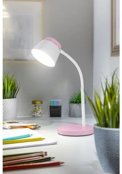 Lámpa Asztali HELIN 6W, 350lm, AC220-240V, 3-CCT, PF> 0,5, RA>80, rózsaszín