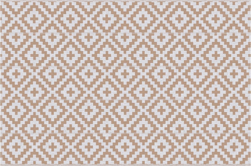 Outsunny Kültéri Szőnyeg 182x274 cm Átfordítható Szőnyeg Geometriai Rombusz Mintával Vízálló Teraszon, Erkélyen, Pavilonban, Kempingezéshez, Strandhoz