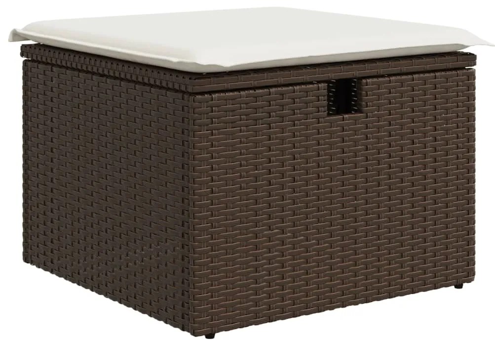 vidaXL barna polyrattan kerti szék párnával 55 x 55 x 37 cm