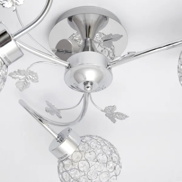 Felületre szerelhető csillár SOPHIA 3xE27/15W/230V fényezett króm/átlátszó