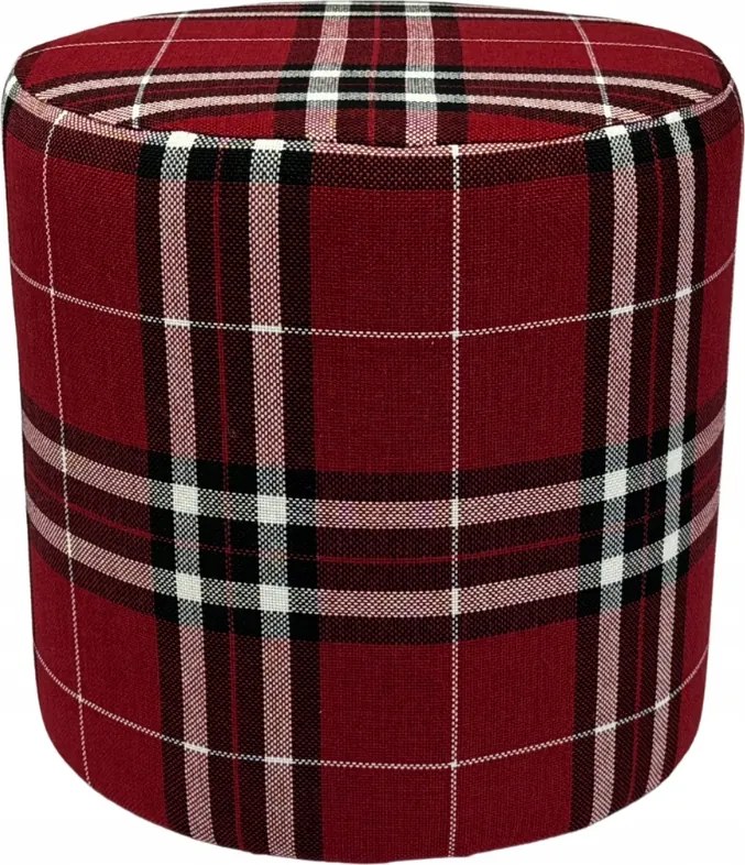 Puff kerek lobox piros fonott kockás