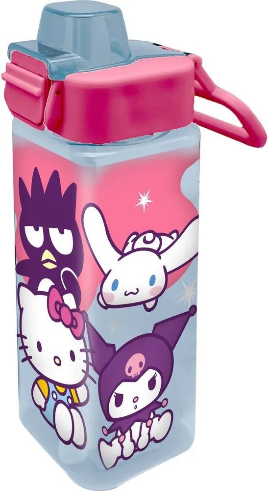 Hello Kitty Friends square műanyag szívószálas kulacs 500 ml