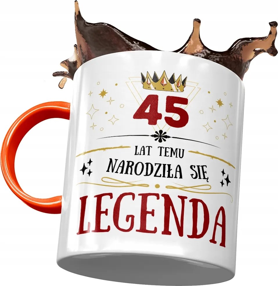 Narancssárga bögre Születésnapra 45 45-es 45-ös, fényképes nyomattal