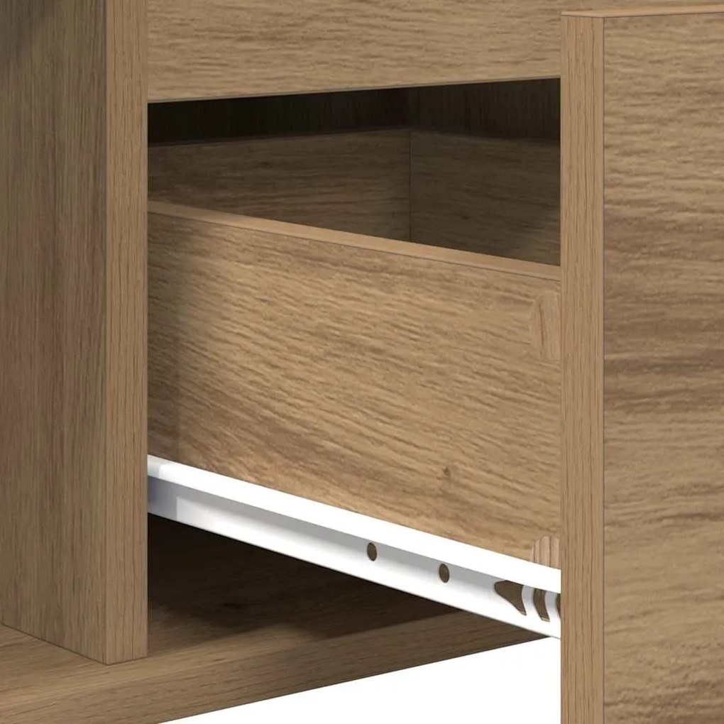 vidaXL Dohányzóasztal fiókkal Artisan tölgy 90 x 50 x 26.5 cm Faanyag