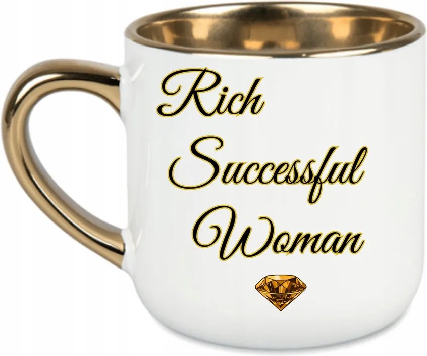 Elegáns Bögre Rich Successful Woman Arany Díszítés Prémium 400 Fehér