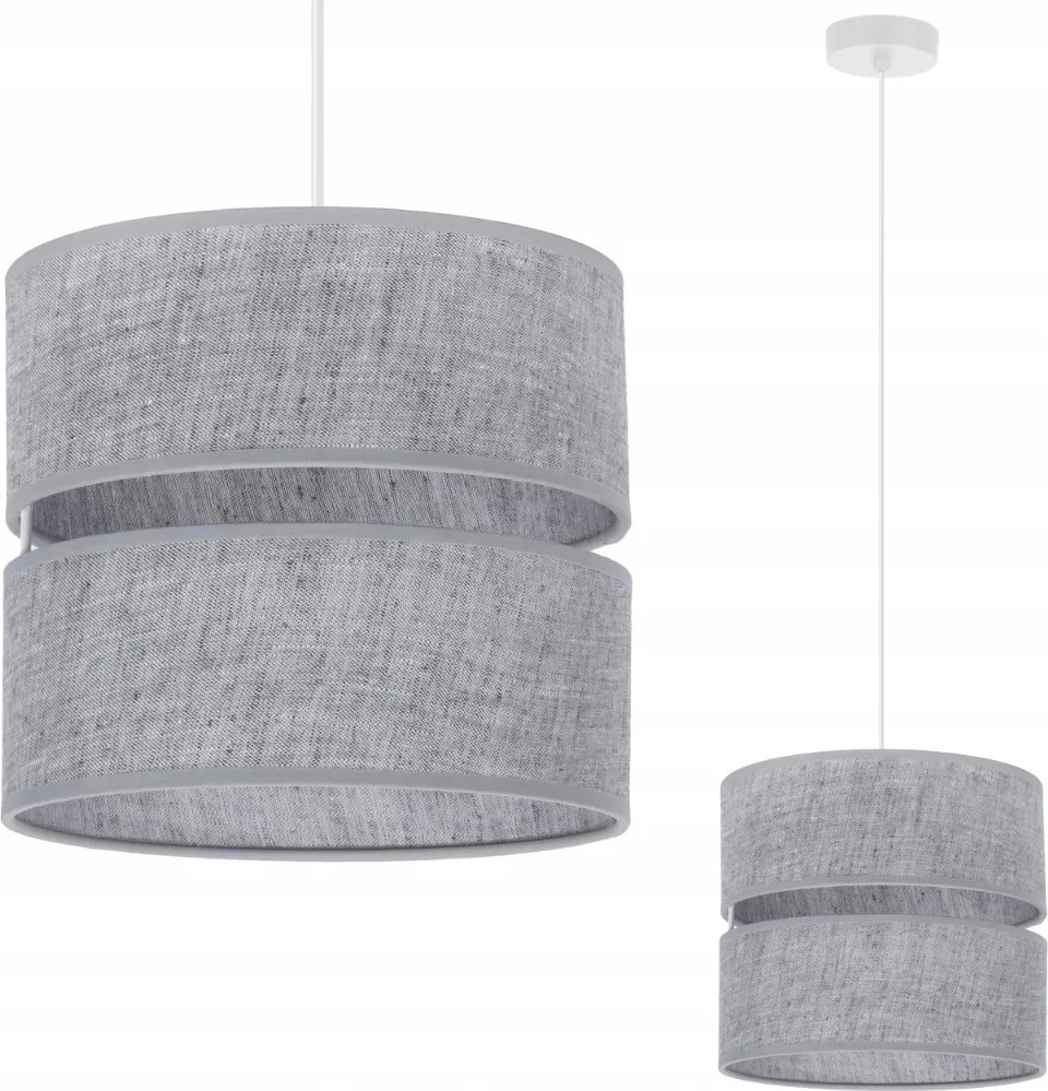 Függő Mennyezeti Lámpa Szürke Boho Lenvászon Lámpabúra Dupla Hálószoba Nappali