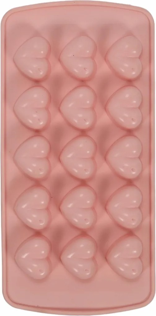 Szilikon Praliné Forma Rózsaszín Szívecskék Ajándékba 21,9 X 10,6 X 2 CM