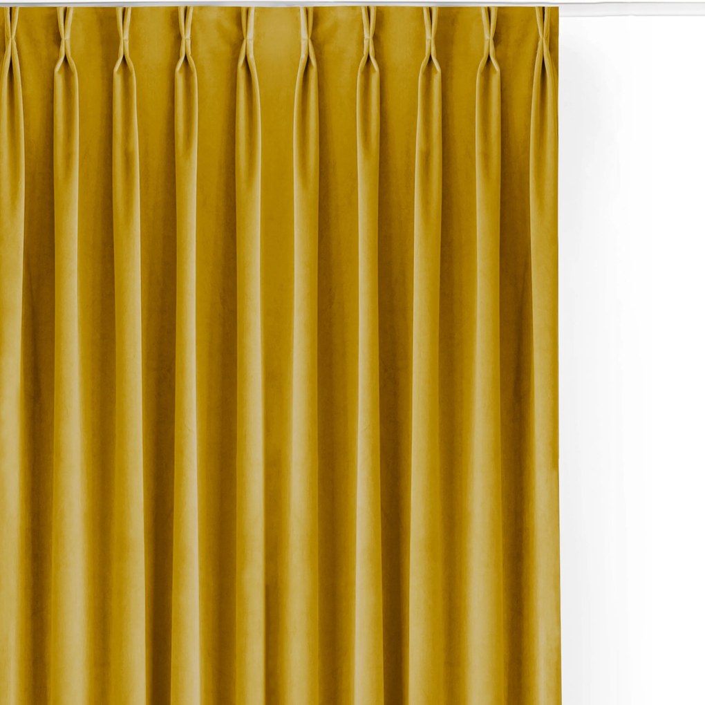 Filumi flexibilis matt velúr függöny nappaliba Mustár 400x250