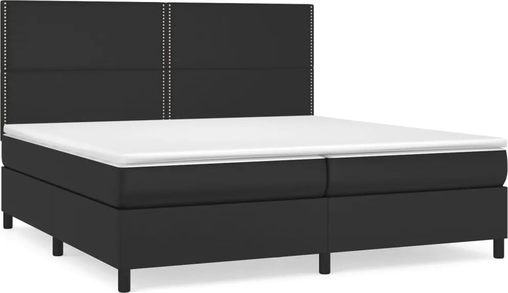 vidaXL fehér műbőr rugós ágy matraccal 200 x 200 cm