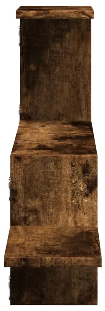füstös tölgy színű szerelt fa fali polc 104 x 15 x 49 cm