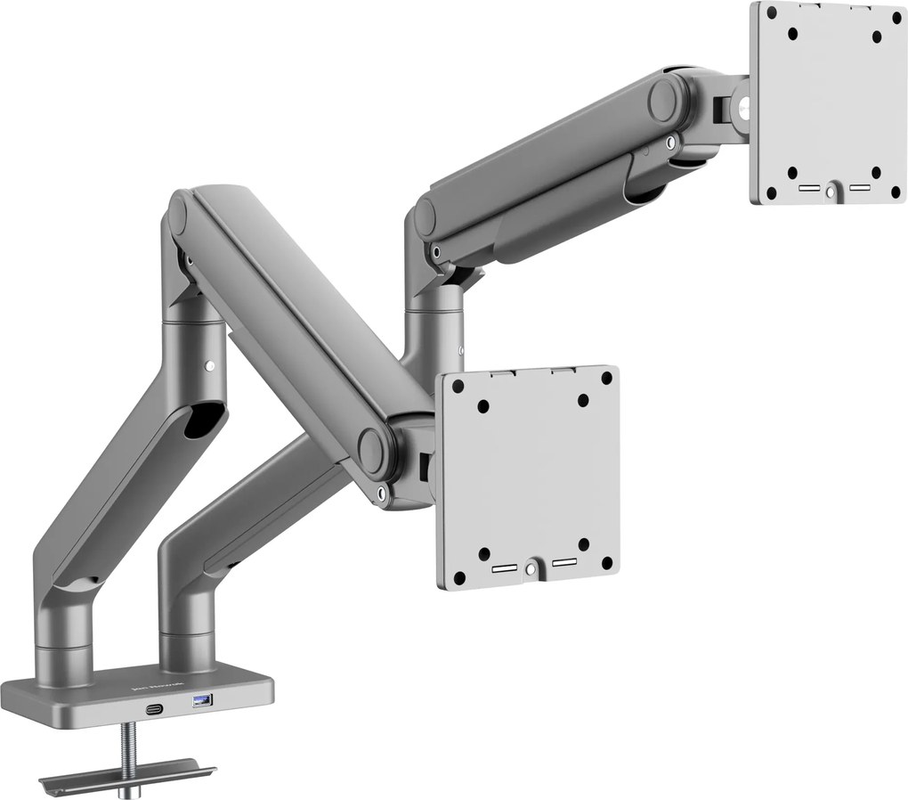 JAKE fém dupla monitorállvány, szürke