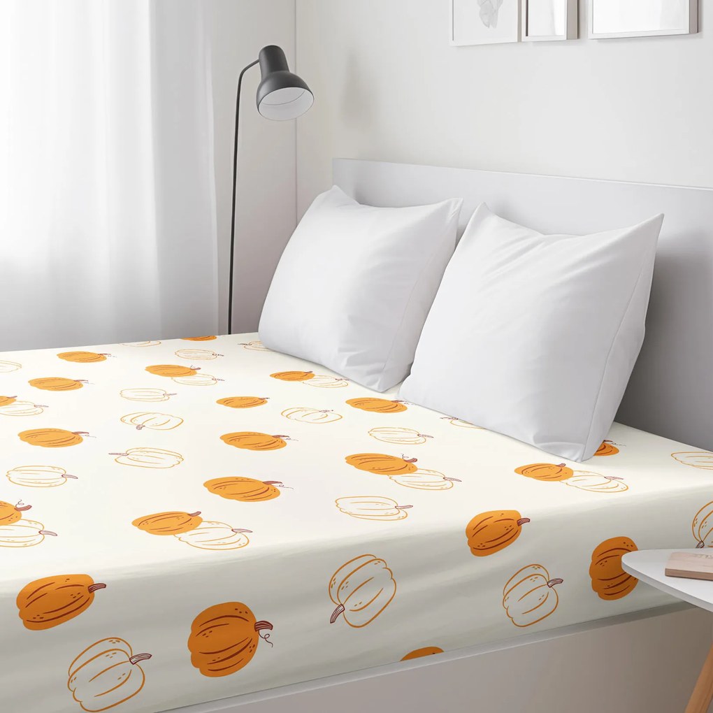 Goldea pamut gumis lepedő - őszi tökök 160 x 200 cm