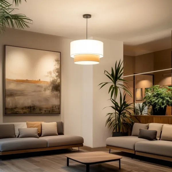 Brilagi - LED csillár kábelen CERIA 1xE27/40W/230V Ø 50 cm fehér/bézs