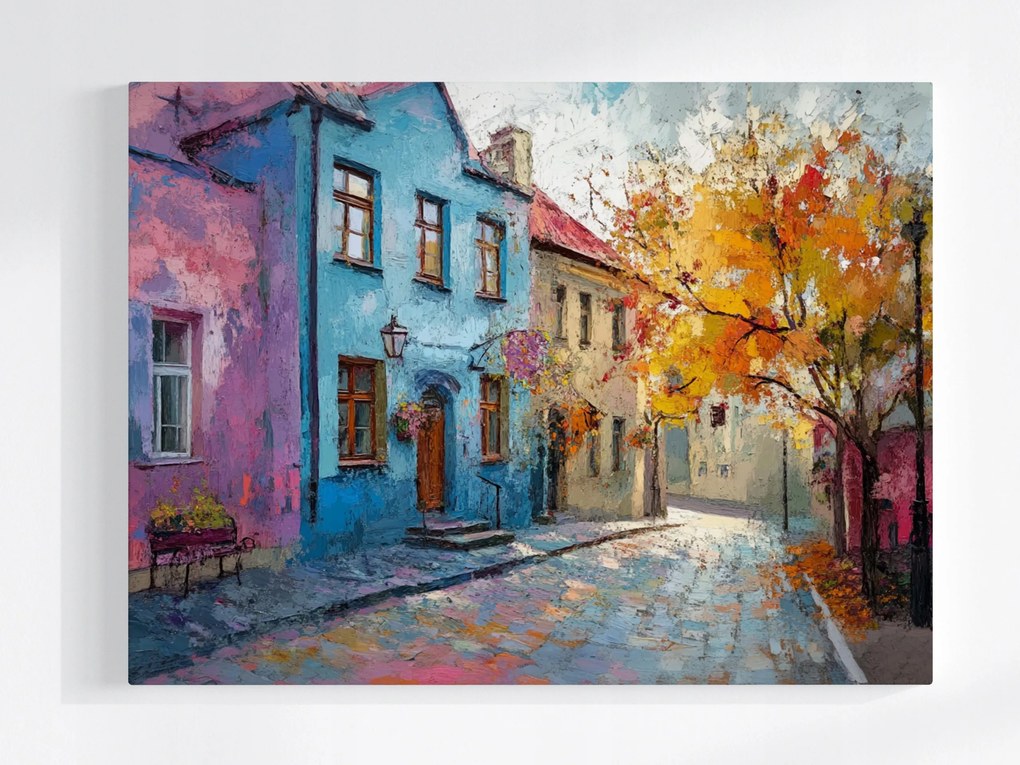 Vászonkép Canvas Város Utcák Házak Bérházak Ősz Kilátás 80x60