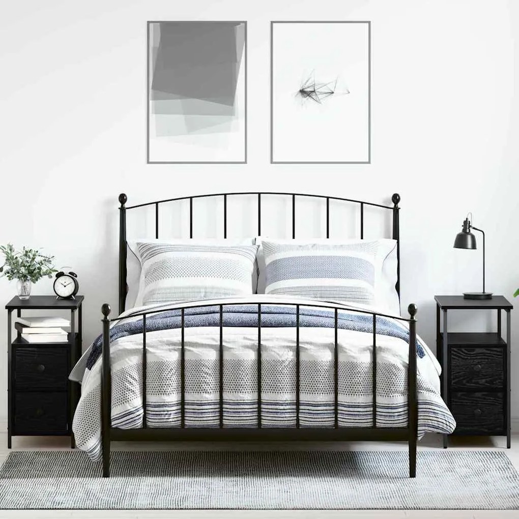 Éjjeliszekrény 2 pcs Musta tammi 30 x 60 x 60 cm Faanyag