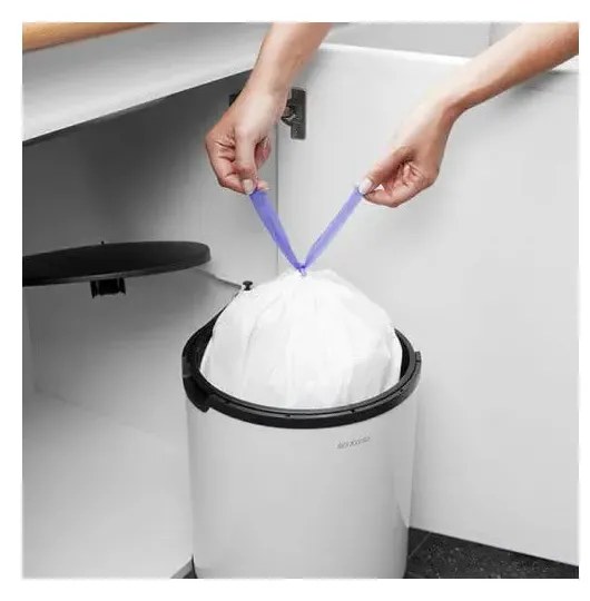 Fehér acél beépíthető szemetes 15 l – Brabantia