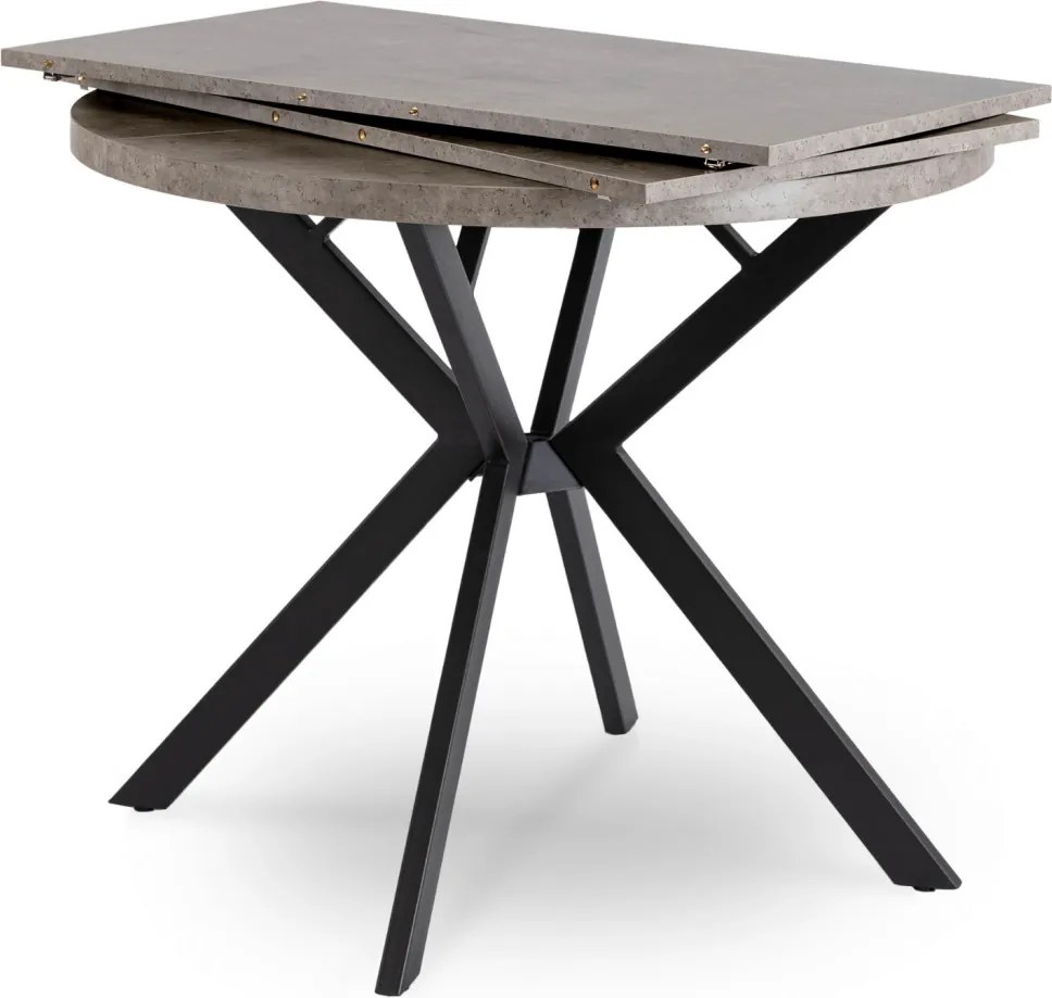 Stół LUGO Rozkładany 90-190 cm Beton/Czarny