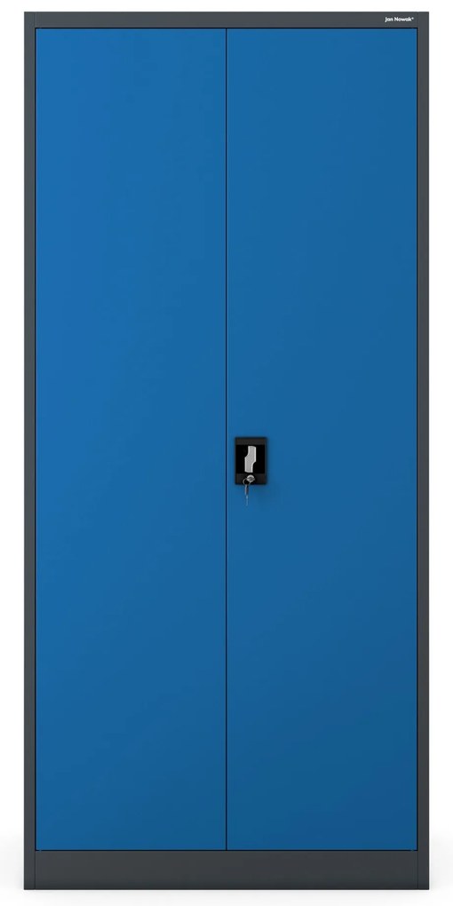 Fém iratszekrény JAN H, 900 x 1950 x 400 mm, antracit-kék