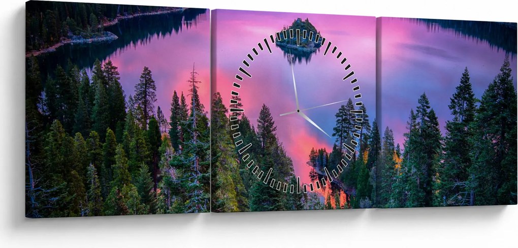 Kép - Lake Tahoe, Sierra Nevada, Kalifornia, USA (órával) (90x30 cm)