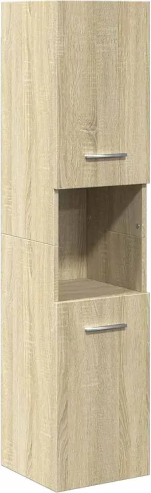 vidaXL sonoma tölgy színű szerelt fa fürdőszobaszekrény 30x30x130 cm