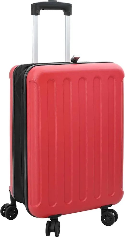 vidaXL Bőrönd zárral Piros 43 x 27 x 66 cm ABS Műanyag