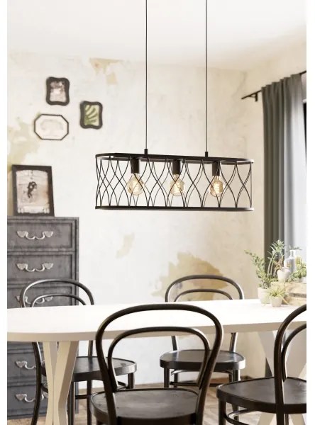 Eglo 43554 - Csillár zsinóron GILTSPUR 3xE27/40W/230V