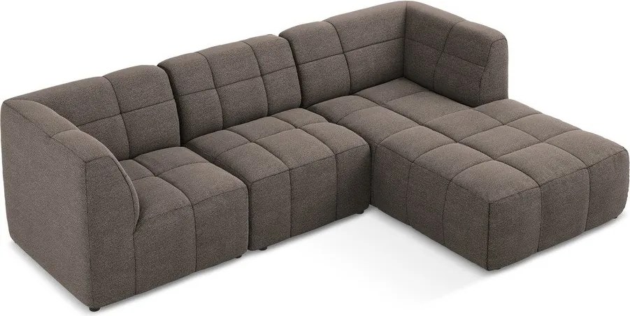 Barna buklé sarokkanapé (jobb oldali-heverő résszel) Aloha – Makamii