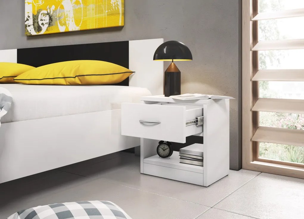 NAKA 1S SZAFKA NOCNA BIAŁA 16mm&