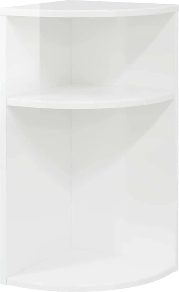 vidaXL Végasztal Magas Fényű Fehér 29,6 x 29,6 x 60 cm Faanyag