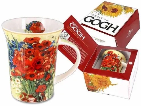 Porcelánbögre 350ml, Van Gogh: Pipacsok és százszorszépek