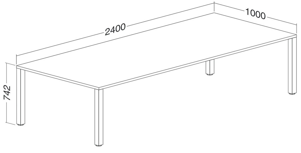 ProOffice tárgyalóasztal 240 x 100 cm, dió