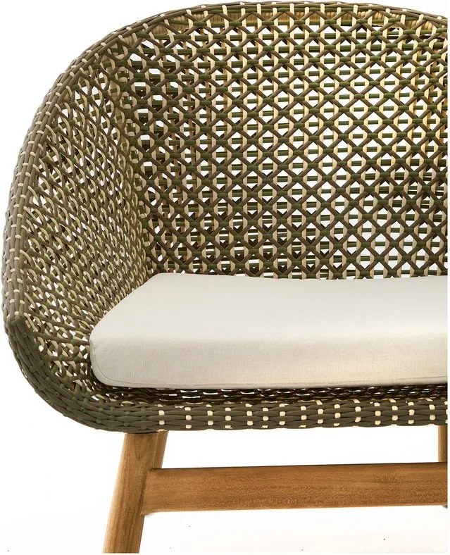 Zöld-natúr színű tömörfa kerti fotel Olbia – Kave Home