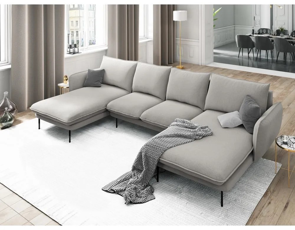 Vienna világosszürke U alakú kanapé - Cosmopolitan Design