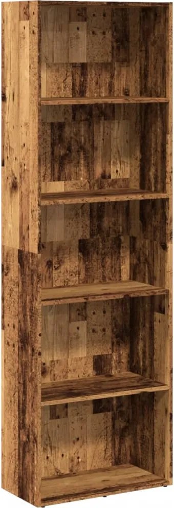 vidaXL antik fa színű szerelt fa könyvespolc 60 x 30 x 189 cm