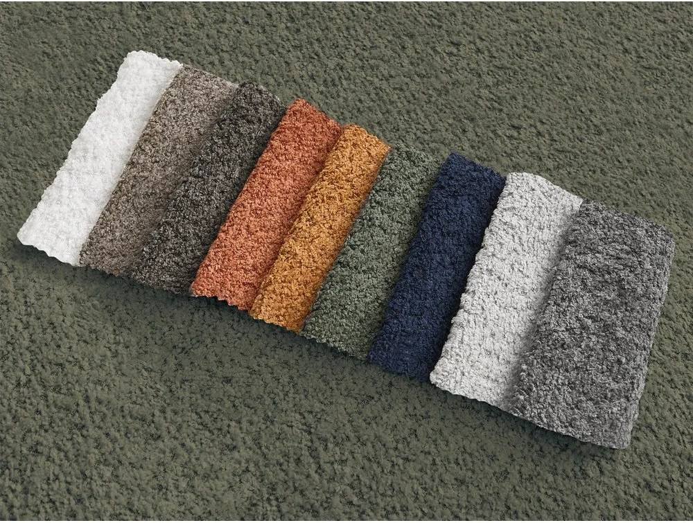 Zöld buklé kinyitható-tárolóhelyes sarokkanapé (bal oldali-heverő résszel) Montaigne – Bobochic Paris