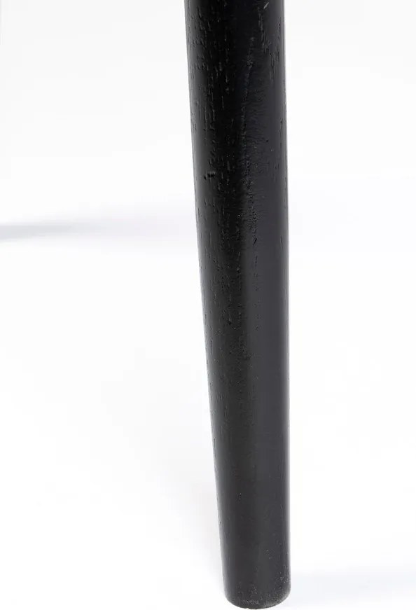 Fekete kerek dohányzóasztal tölgyfa dekorral ø 80 cm Fabio – White Label