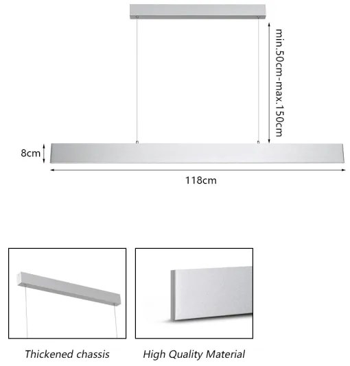 Brilagi - LED Dimmelhető csillár zsinóron SLIMLINE LED/40W/230V 3000-6000K ezüst + távirányító