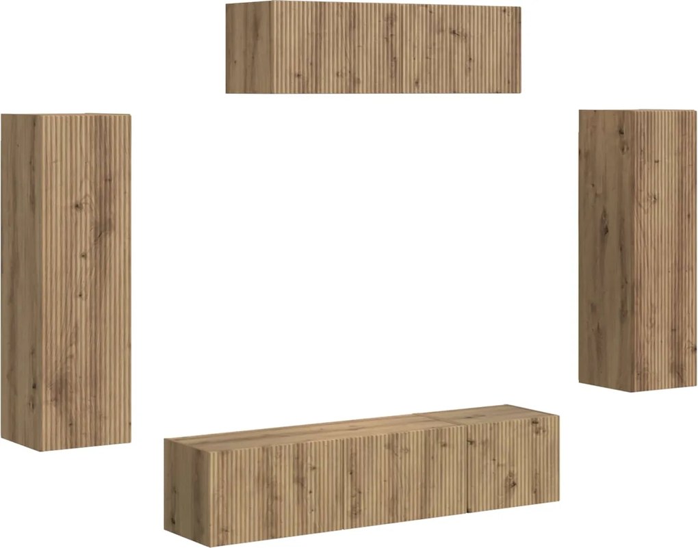 vidaXL TV szekrény 5 pcs Artisan tölgy