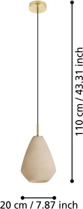 EGLO 900812 CAPRAROLA Egyágú Függesztett Lámpa Fém E27 IP20