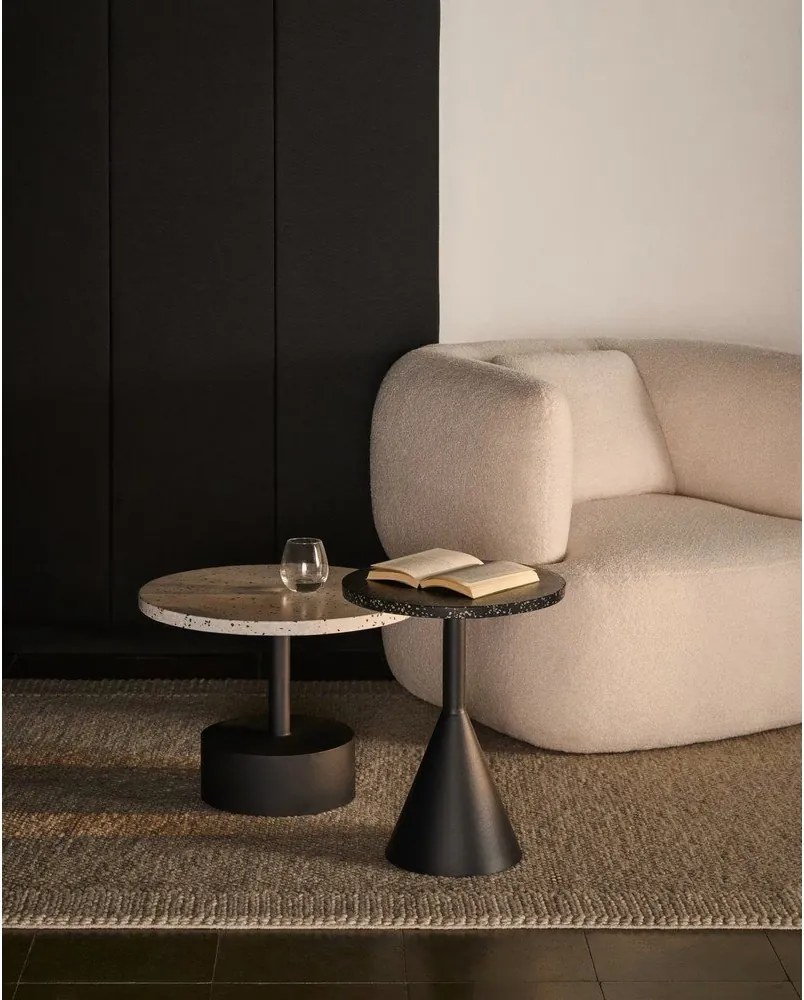 Kerek kerti kisasztal terrazzo asztallappal ø 40 cm Melano – Kave Home