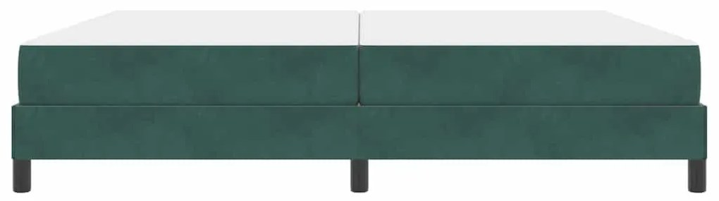 Boxspring ágy matraccal Sötétzöld 200 x 210 cm Bársony