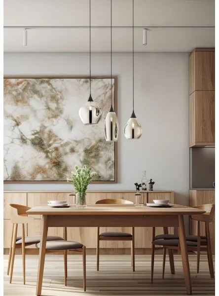 Redo 01-3190 - Csillár zsinóron TANNER 1xE14/28W/230V átm. 15 cm