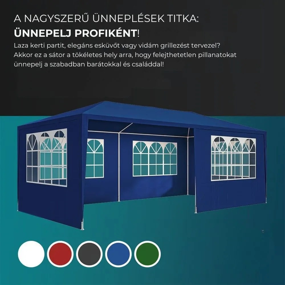 NEAPOL rendezvénysátor, 3x6m, kék Jurhan